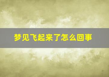 梦见飞起来了怎么回事