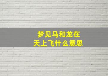 梦见马和龙在天上飞什么意思