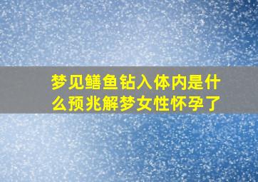 梦见鳝鱼钻入体内是什么预兆解梦女性怀孕了