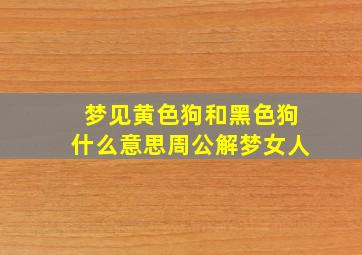 梦见黄色狗和黑色狗什么意思周公解梦女人