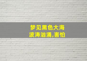 梦见黑色大海波涛汹涌,害怕