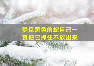 梦见黑色的蛇自己一直把它抓住不放出来