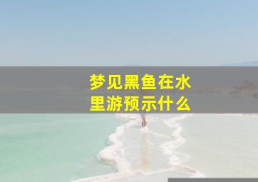 梦见黑鱼在水里游预示什么