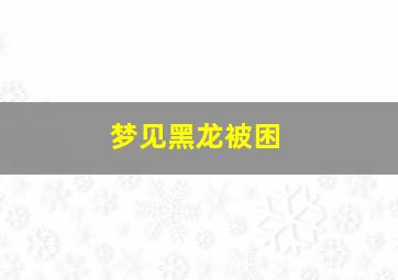 梦见黑龙被困