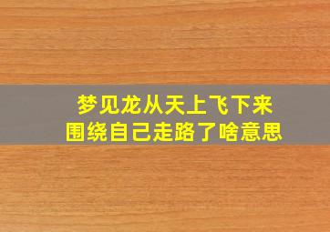 梦见龙从天上飞下来围绕自己走路了啥意思