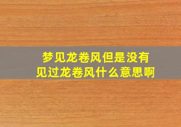 梦见龙卷风但是没有见过龙卷风什么意思啊