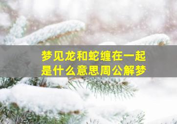 梦见龙和蛇缠在一起是什么意思周公解梦