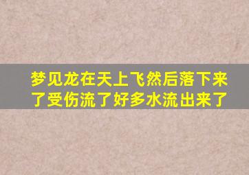 梦见龙在天上飞然后落下来了受伤流了好多水流出来了