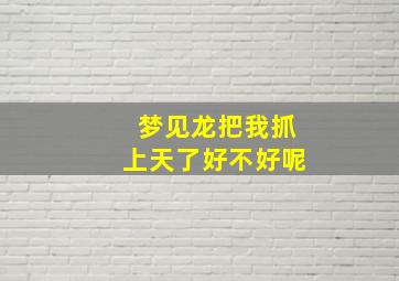 梦见龙把我抓上天了好不好呢