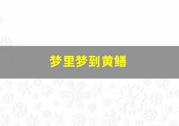 梦里梦到黄鳝