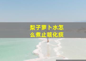 梨子萝卜水怎么煮止咳化痰