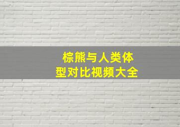 棕熊与人类体型对比视频大全