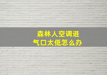 森林人空调进气口太低怎么办