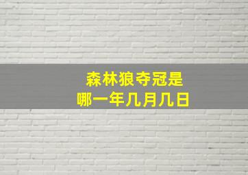 森林狼夺冠是哪一年几月几日