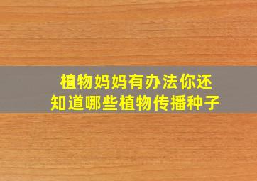 植物妈妈有办法你还知道哪些植物传播种子