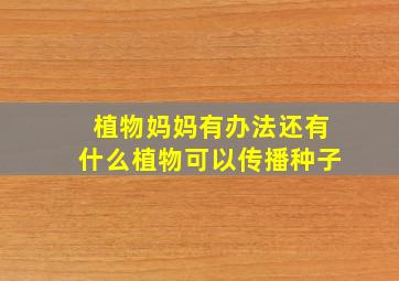 植物妈妈有办法还有什么植物可以传播种子