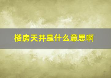 楼房天井是什么意思啊