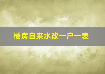 楼房自来水改一户一表