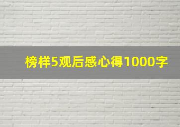 榜样5观后感心得1000字