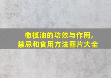 橄榄油的功效与作用,禁忌和食用方法图片大全