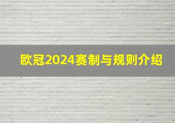 欧冠2024赛制与规则介绍