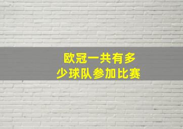 欧冠一共有多少球队参加比赛