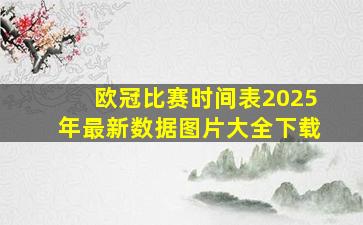 欧冠比赛时间表2025年最新数据图片大全下载