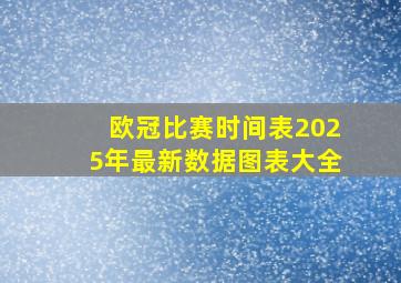 欧冠比赛时间表2025年最新数据图表大全