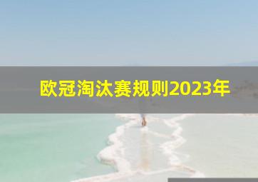 欧冠淘汰赛规则2023年