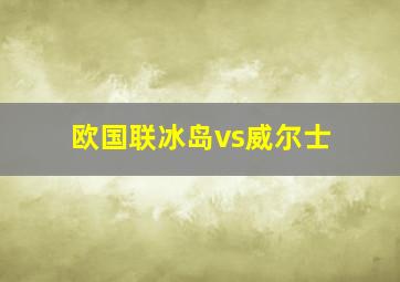 欧国联冰岛vs威尔士