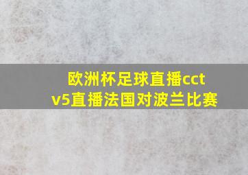 欧洲杯足球直播cctv5直播法国对波兰比赛