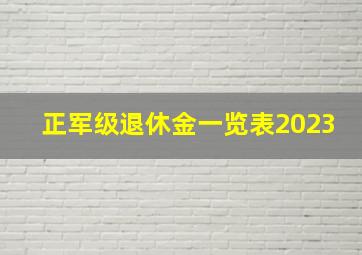 正军级退休金一览表2023