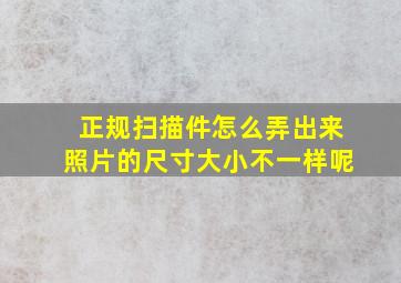 正规扫描件怎么弄出来照片的尺寸大小不一样呢