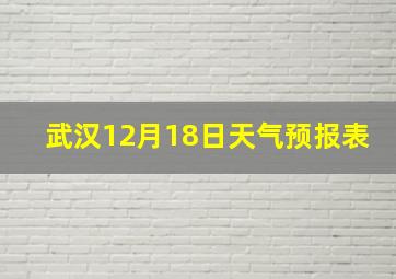 武汉12月18日天气预报表