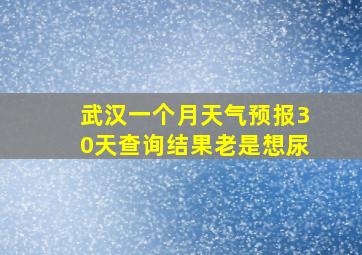 武汉一个月天气预报30天查询结果老是想尿