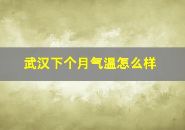 武汉下个月气温怎么样