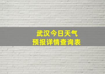 武汉今日天气预报详情查询表