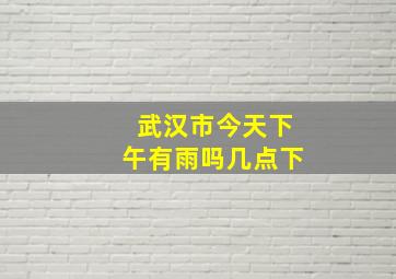 武汉市今天下午有雨吗几点下