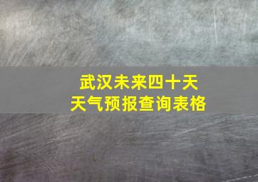 武汉未来四十天天气预报查询表格