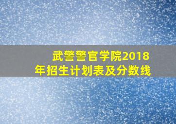 武警警官学院2018年招生计划表及分数线