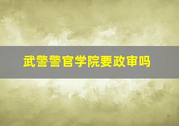 武警警官学院要政审吗