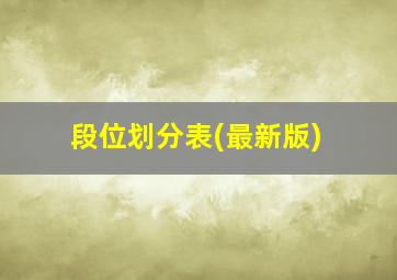 段位划分表(最新版)