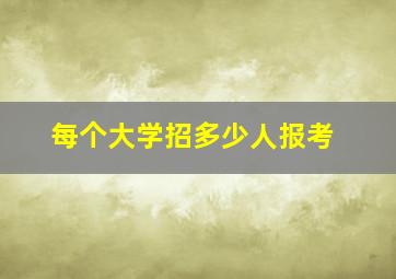 每个大学招多少人报考