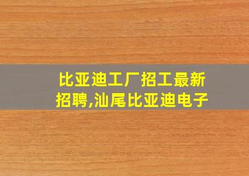 比亚迪工厂招工最新招聘,汕尾比亚迪电子