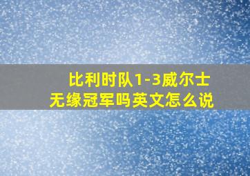 比利时队1-3威尔士无缘冠军吗英文怎么说