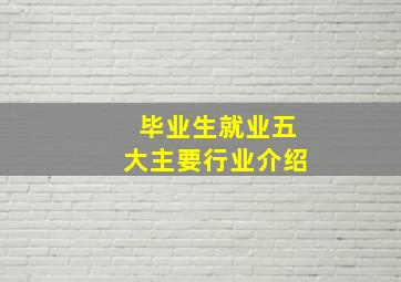 毕业生就业五大主要行业介绍