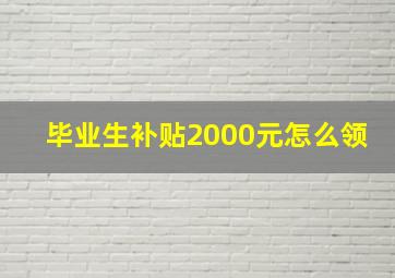 毕业生补贴2000元怎么领