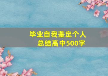 毕业自我鉴定个人总结高中500字