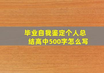 毕业自我鉴定个人总结高中500字怎么写