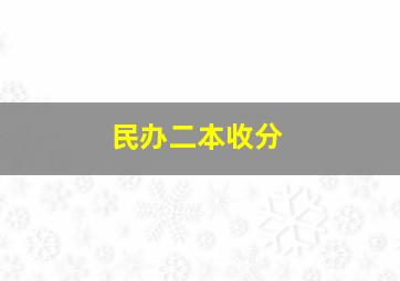 民办二本收分